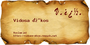 Vidosa Ákos névjegykártya
