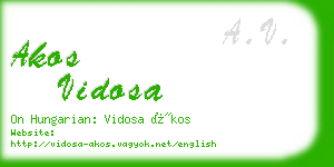 akos vidosa business card
